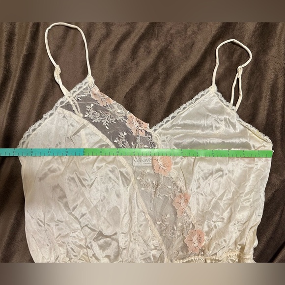 Rare VTG 70s Sans Souci Ivory Satin Lace Chemise & Robe Set 34/M Bridal - Picture 16 of 16